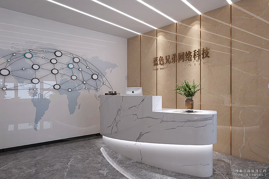 网络科技公司形象墙设计效果图