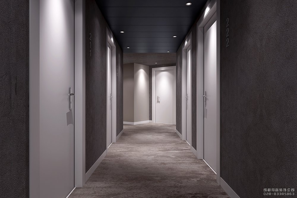 北欧风酒店走廊设计效果图