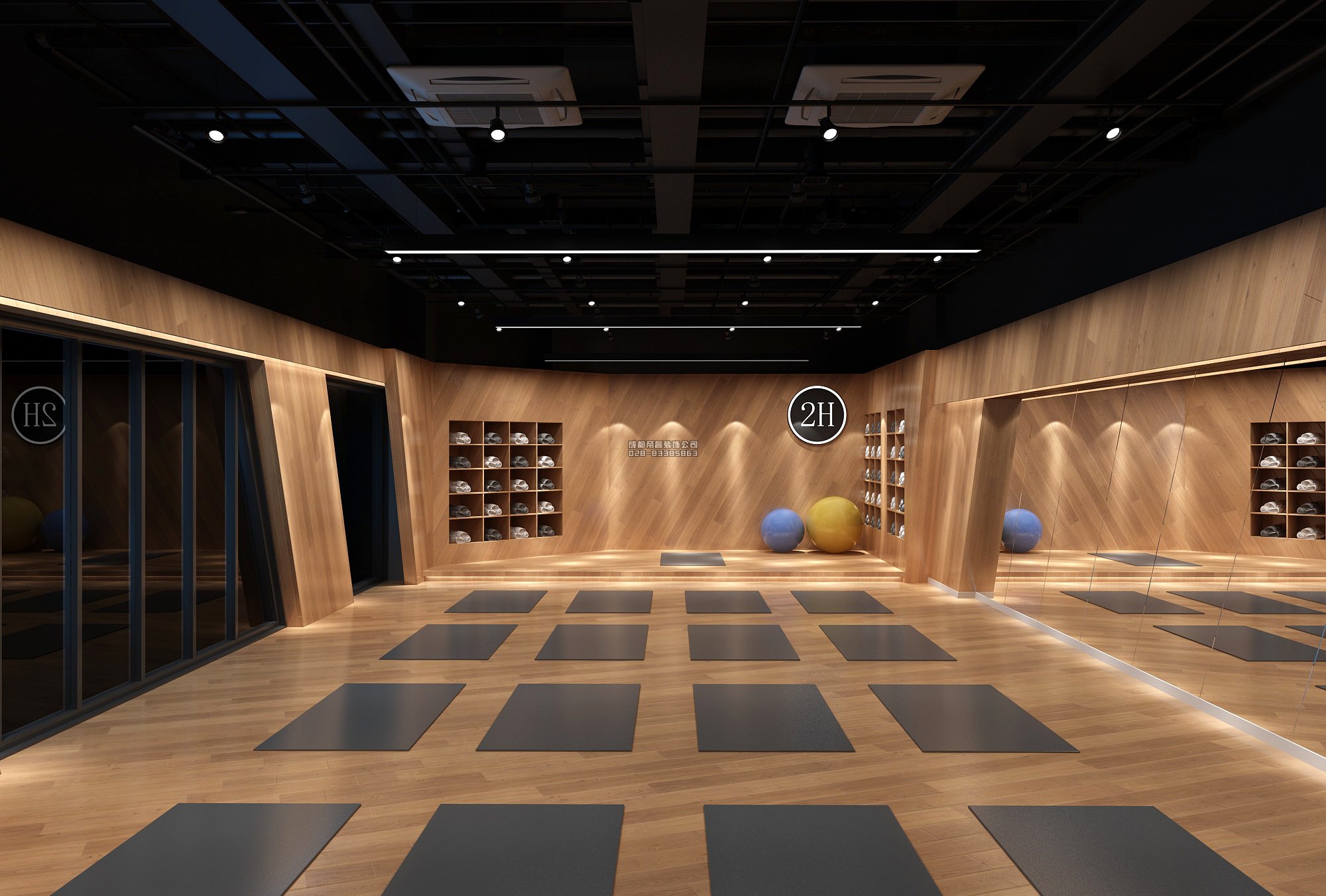 「成都瑜伽馆装修」经典设计效果图案例