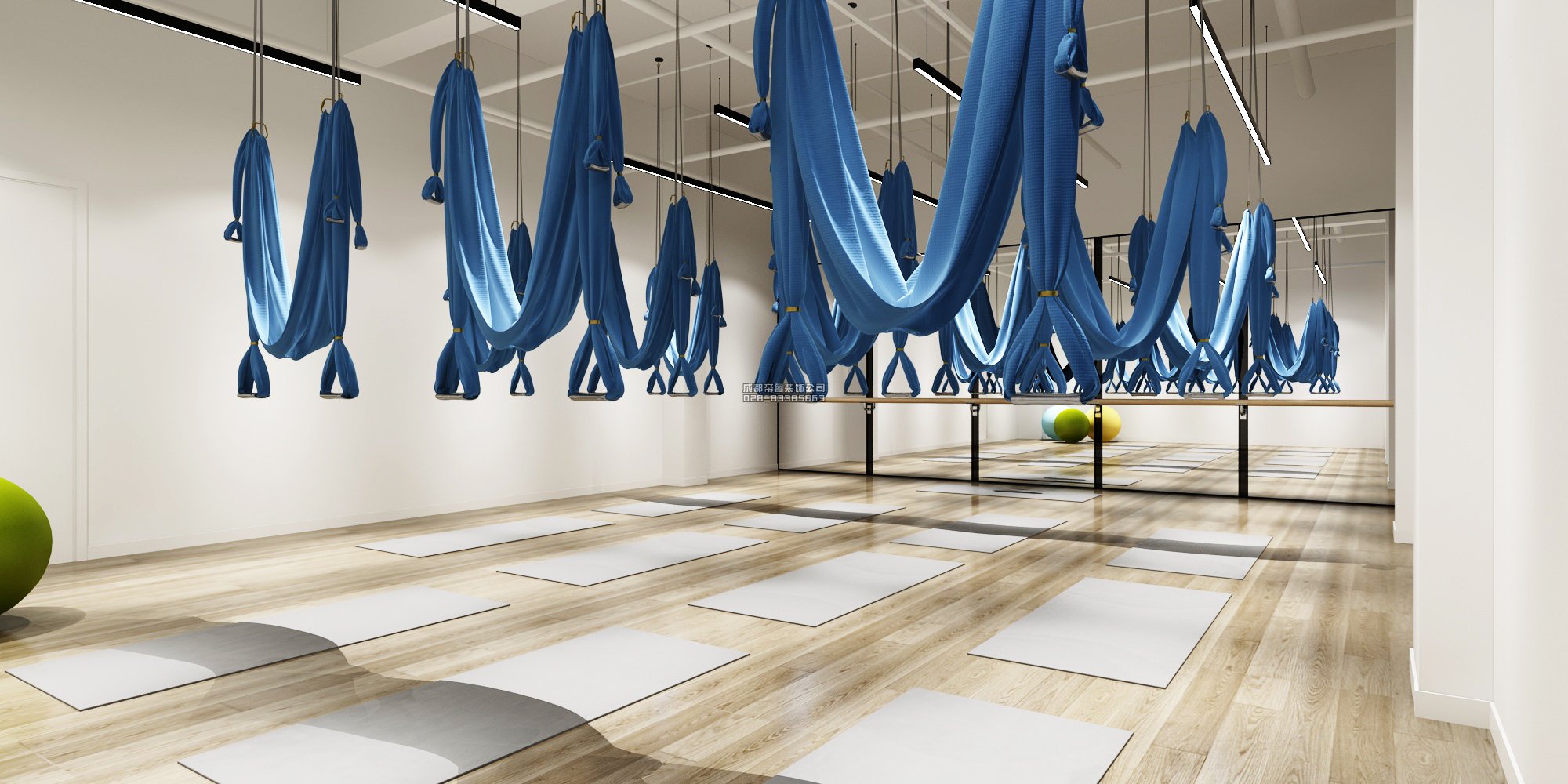简约的瑜伽健身中心装修效果图