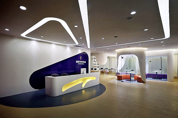 学校培训机构前台设计图片