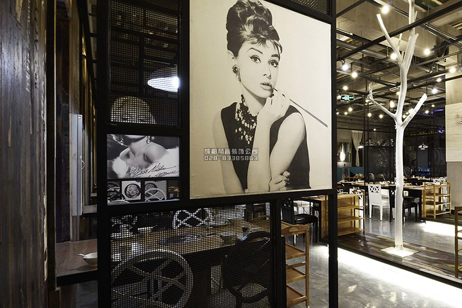 400平工业风火锅店装修效果图