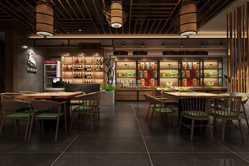 中式火锅店装饰效果