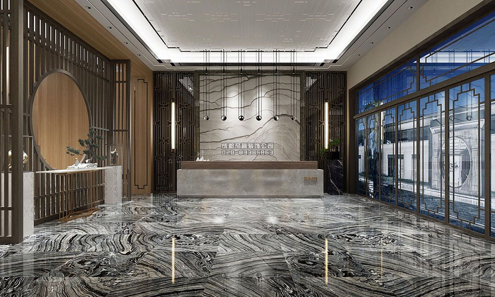 房地产公司办公室前台装修效果