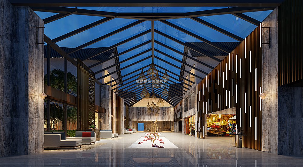 大气酒店前厅接待装修效果图