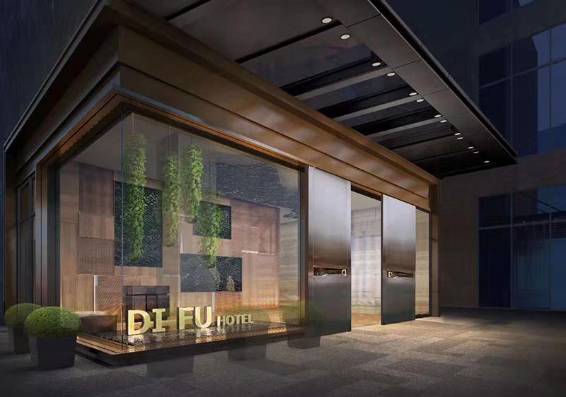 港式风格酒店门头设计装修效果图