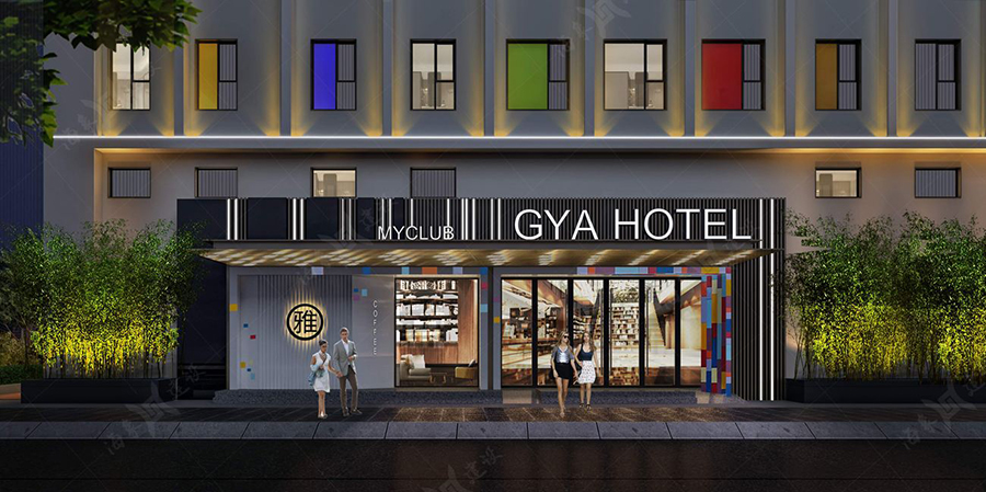 雅阁酒店门头设计装修效果图