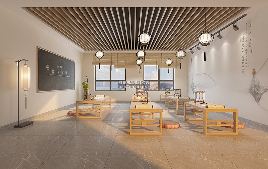 新中式教育机构教室装修效果图