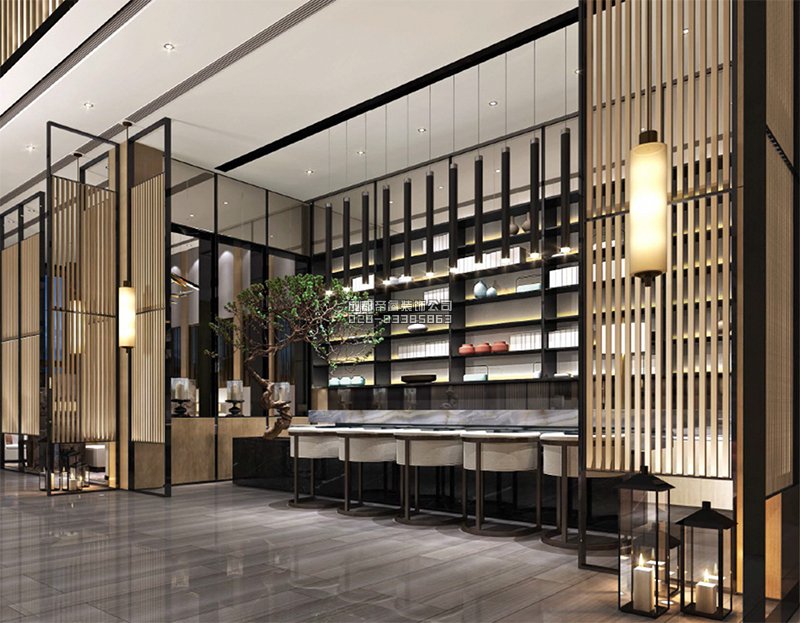 养生茶会所装修设计效果图