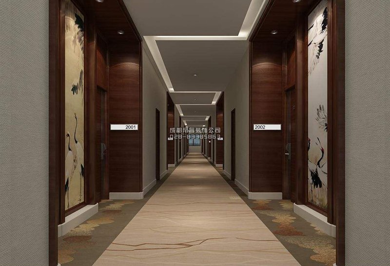 混搭风格酒店走廊装修效果图