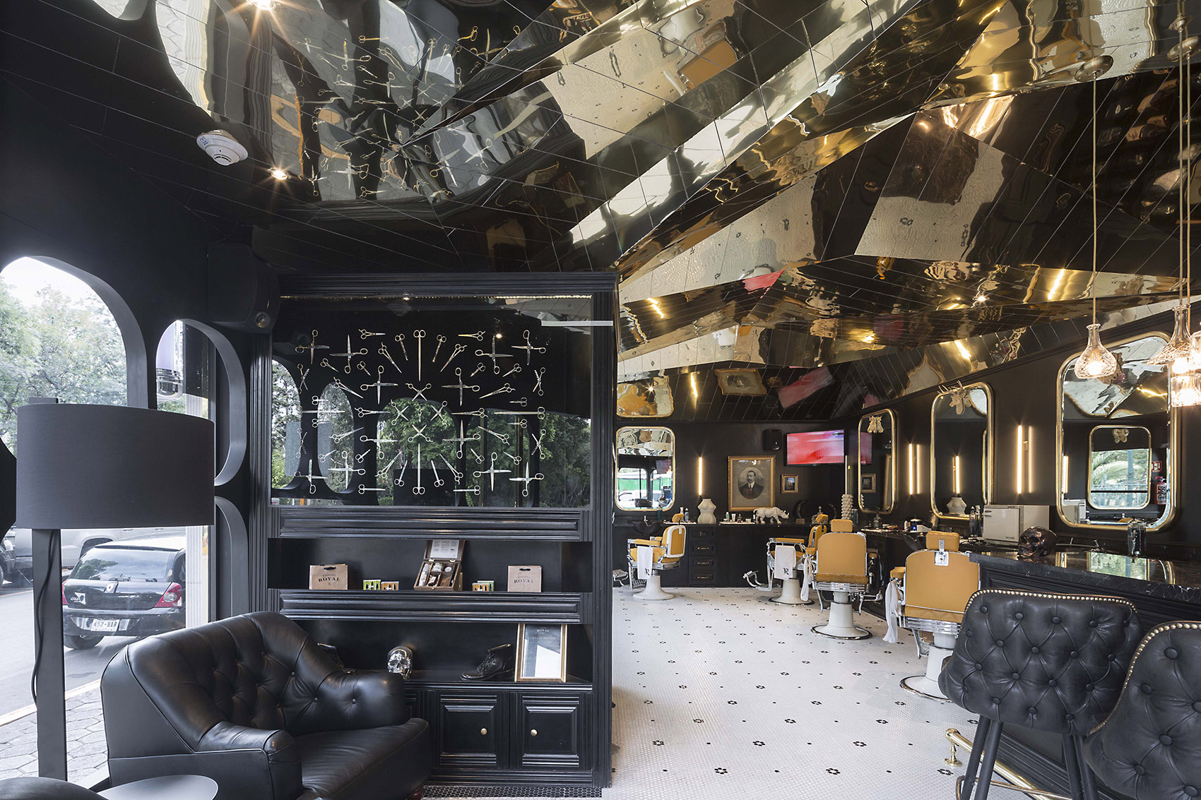 高档理发店装修效果图