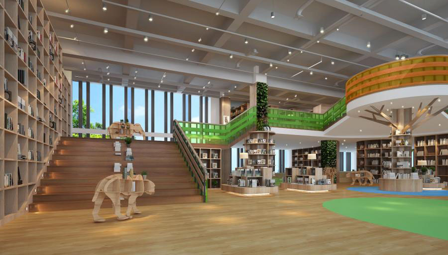 时尚的书吧装修效果图