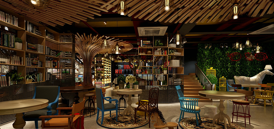 多彩的书吧装修效果图