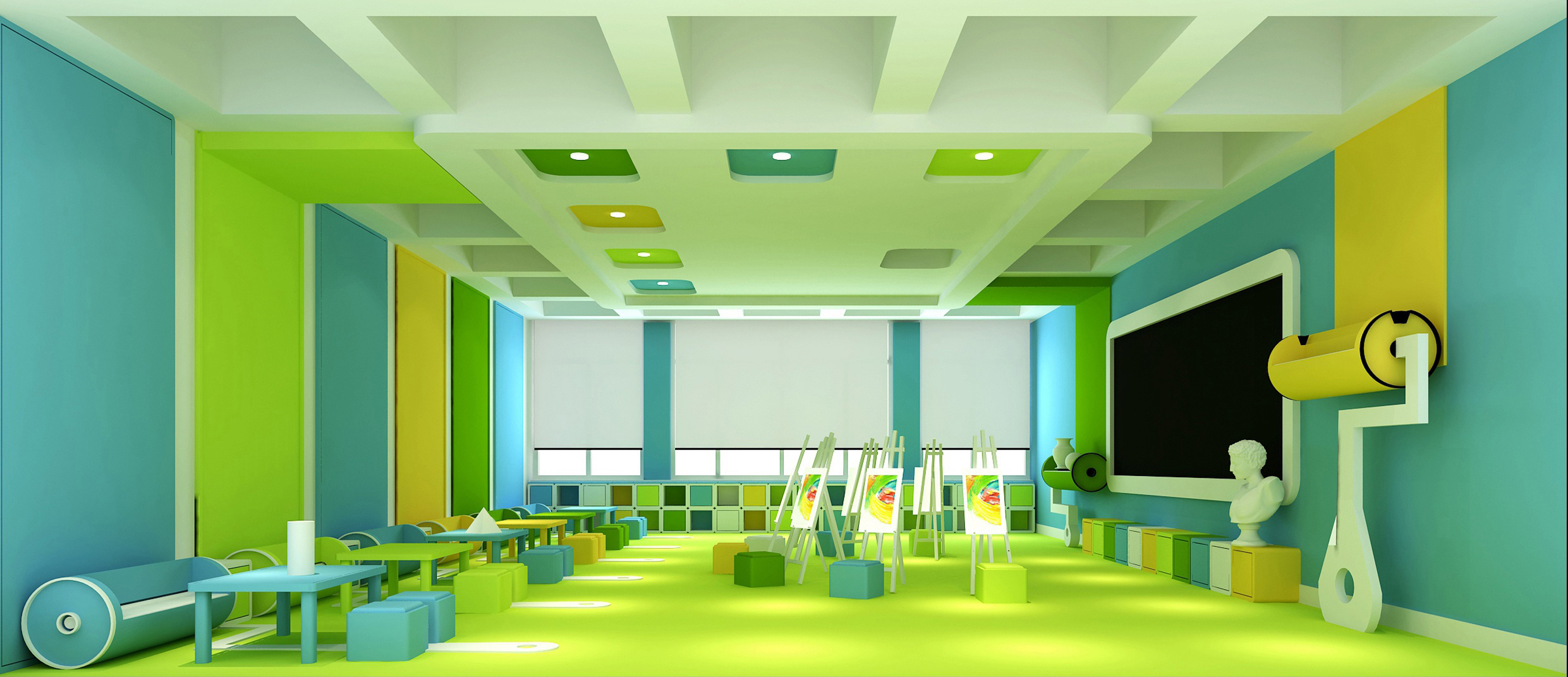 「早教机构装修效果图」早教中心装修设计效果图