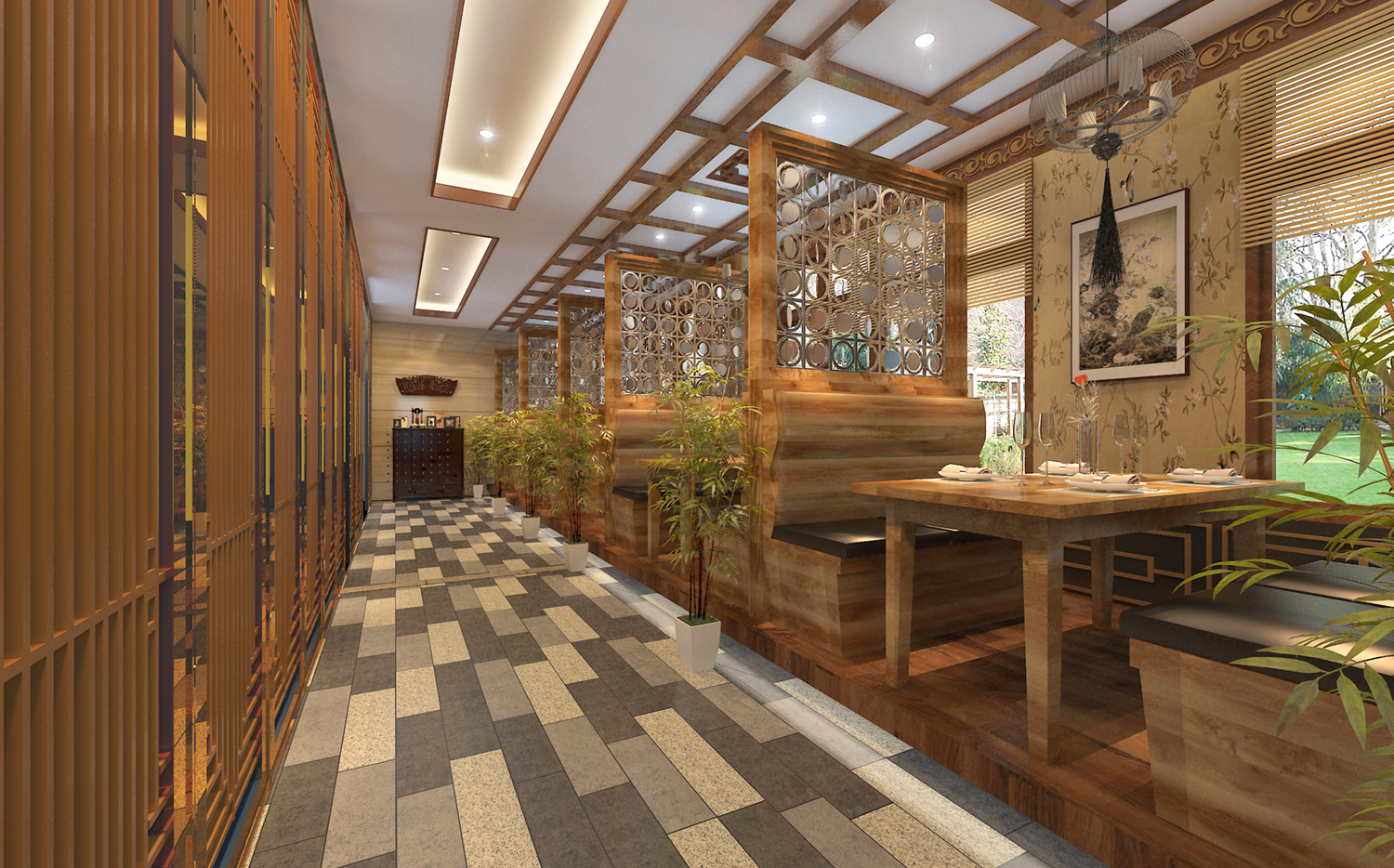 高档中式餐厅设计效果图