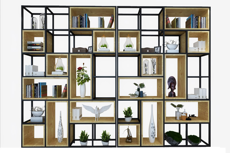 办公室钢木置物架装修设计图片