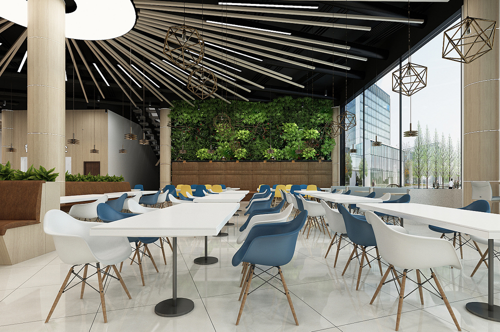 「学校食堂装修效果图」大学高校餐厅装修设计图