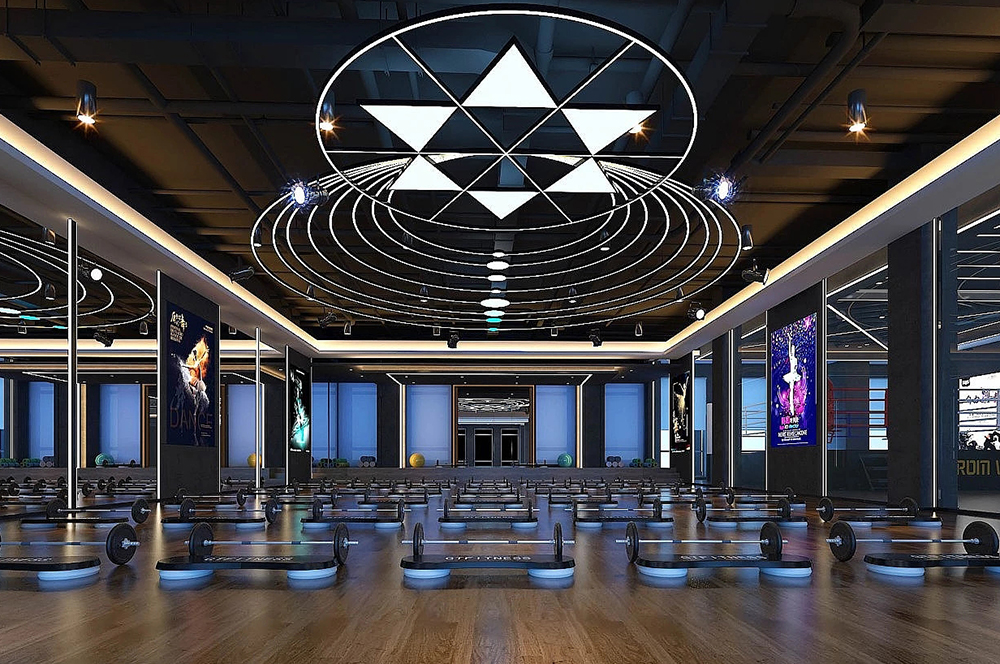 健身房装修灯光设计布置图