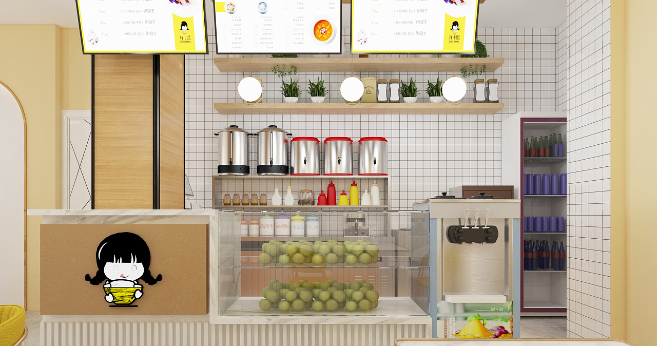 奶茶店装修风格